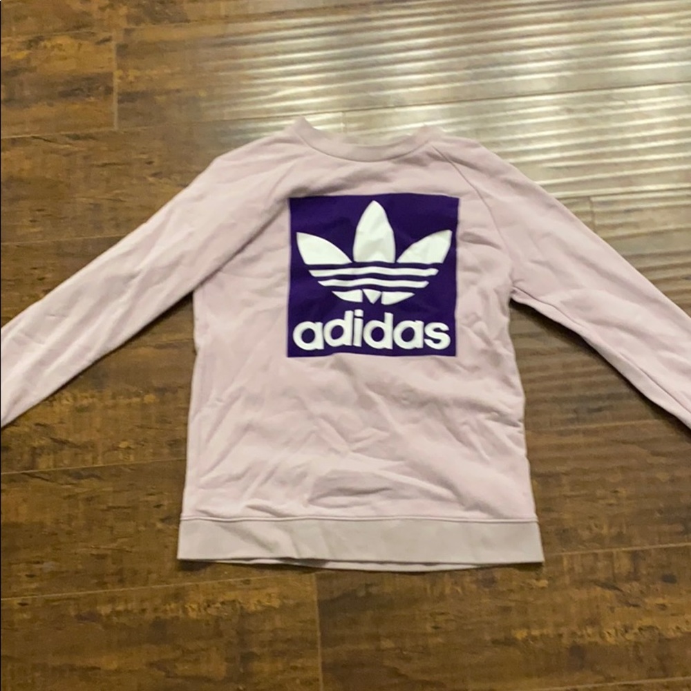 Purple adidas crew neck
